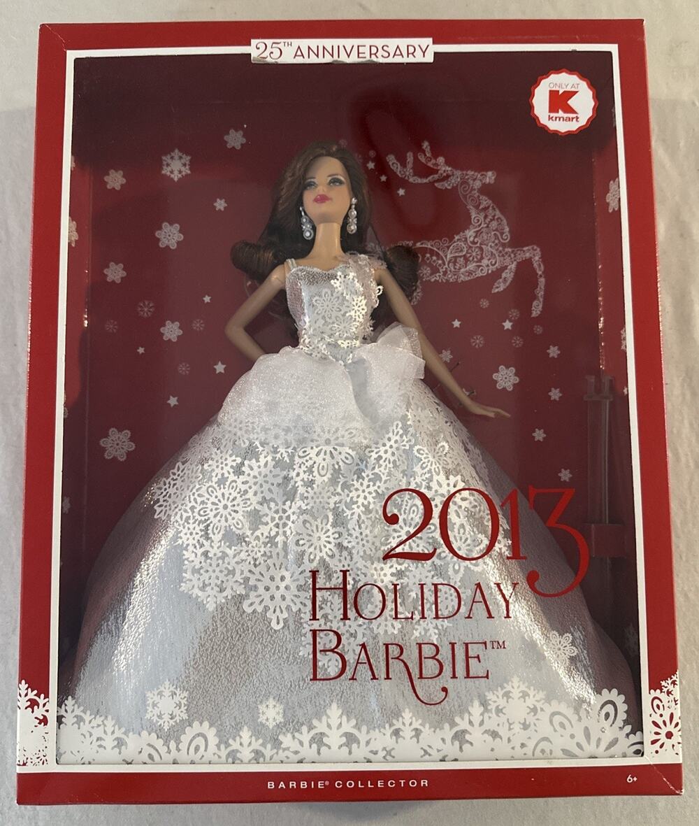 2013 Holiday Barbie Doll Kmart Exclusive Brunette 25th Anniversary X9194 NIB